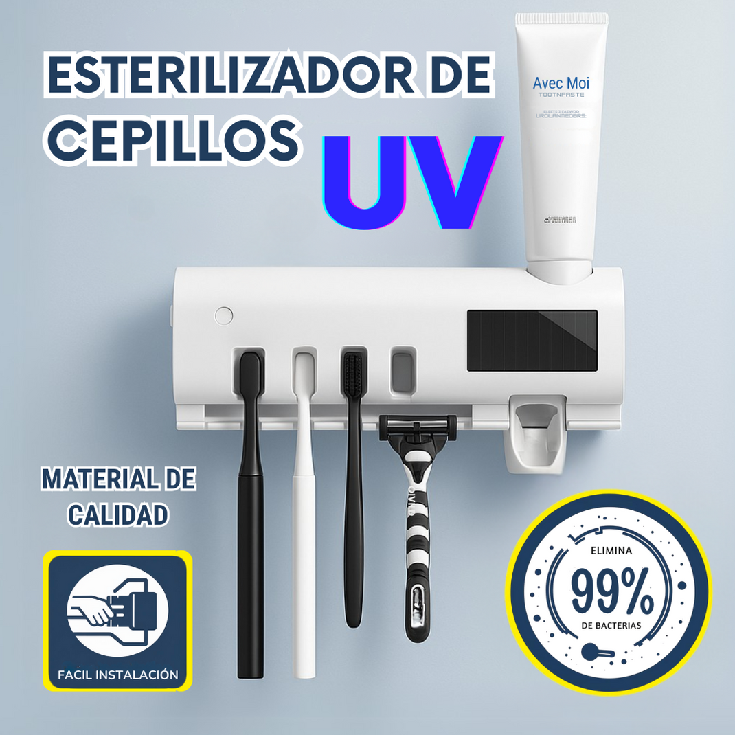 Esterilizador y organizador de Cepillos de Dientes 3 en 1