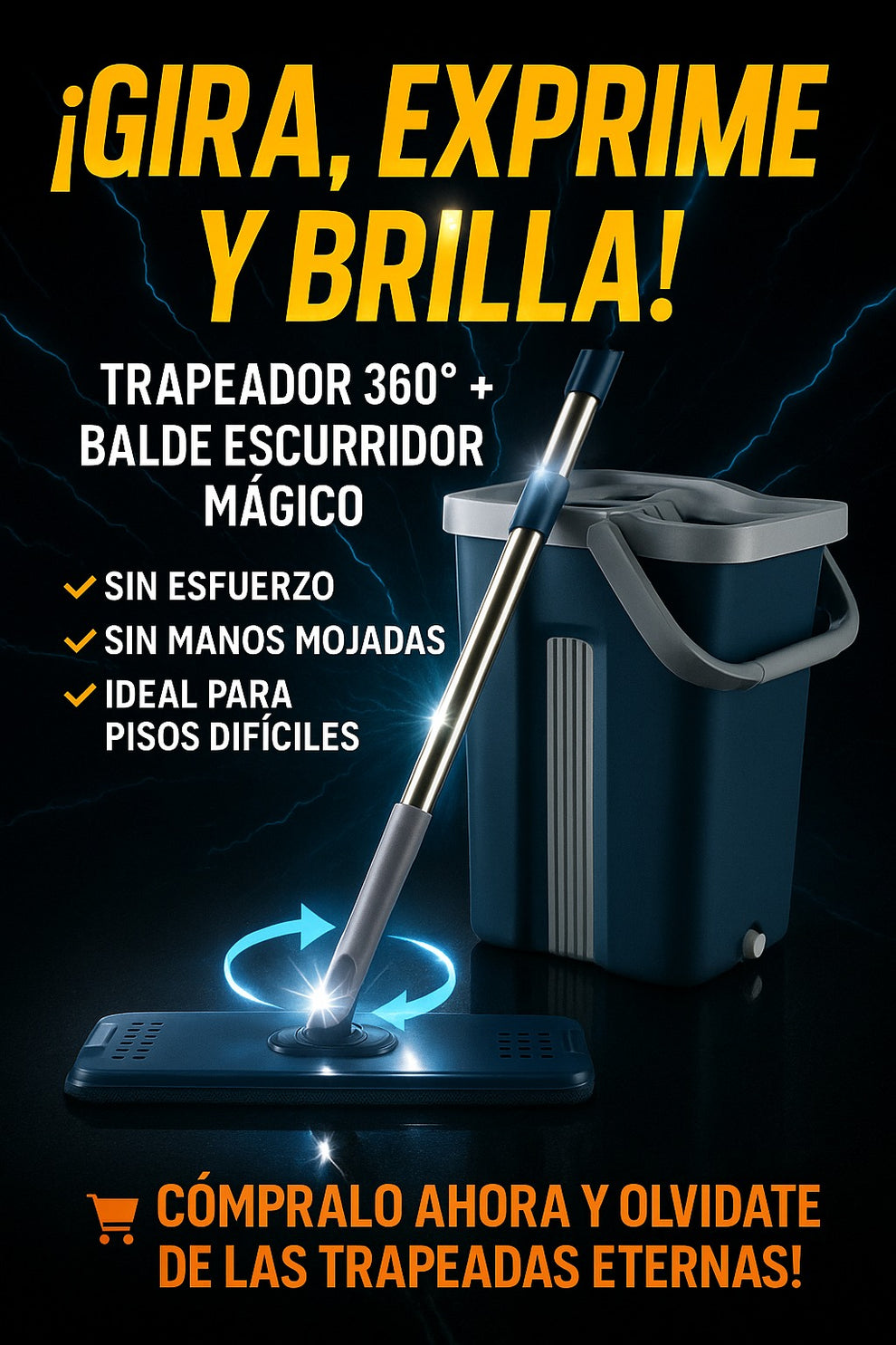 TRAPEADOR 360° CON BALDE DE PISO