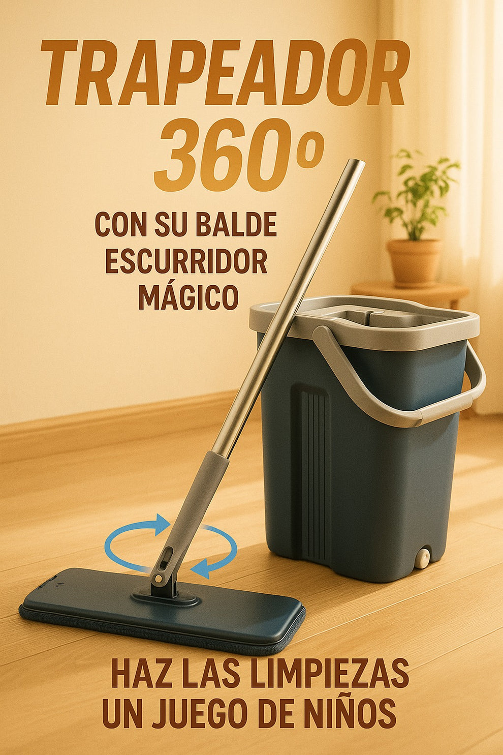 TRAPEADOR 360° CON BALDE DE PISO