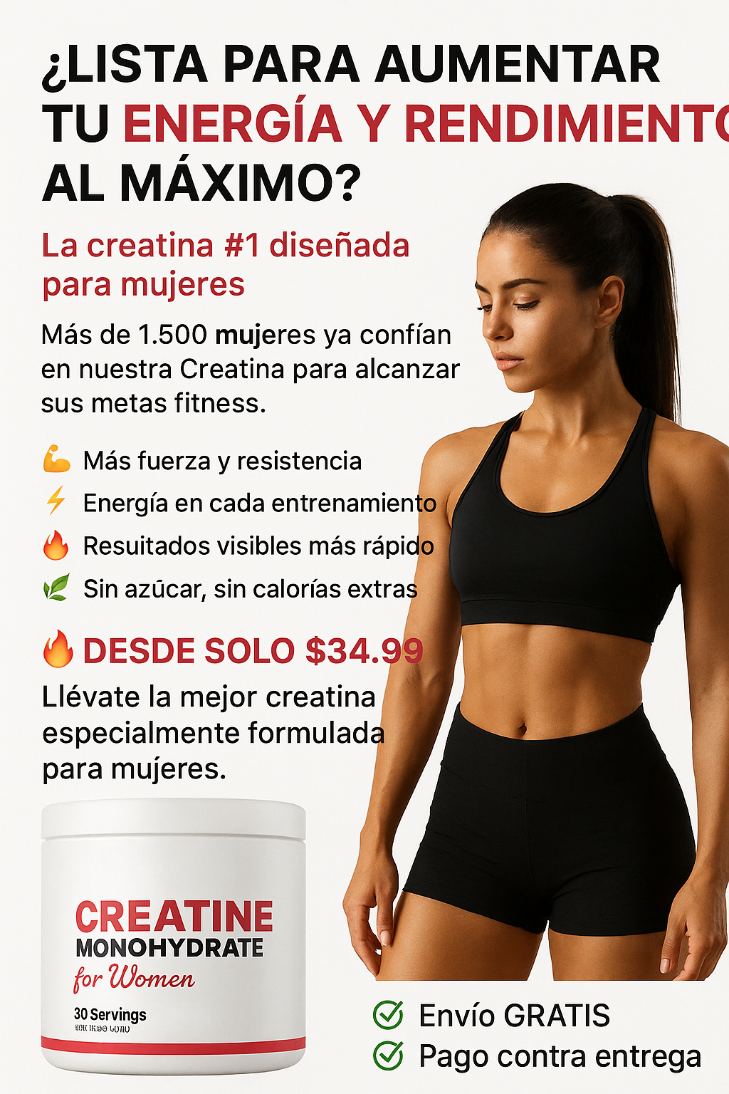 CREATINA MONOHIDRATO PARA MUJERES