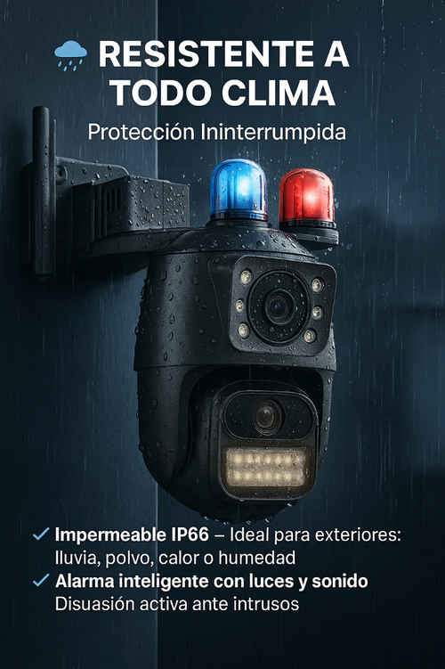 CAMARA DE SEGURIDAD PTZ CON DOBLE CAMARA E INTELIGENCIA ARTIFICIAL