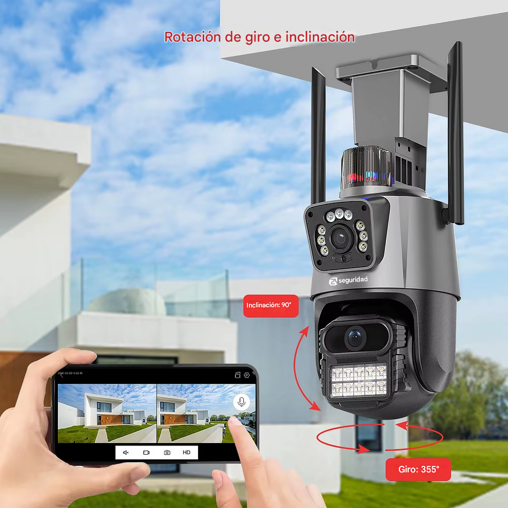 CAMARA DE SEGURIDAD PTZ CON DOBLE CAMARA E INTELIGENCIA ARTIFICIAL